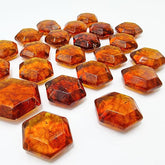 Cognac Amber Faceted Hexagon Shape Stone